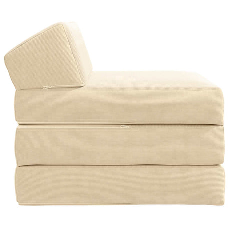 Vidaxl vouwbare bankbed 2-zits crèmekleurig 70 x 60 x 49 cm