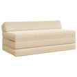 Vidaxl vouwbare bankbed 2-zits crèmekleurig 120 x 60 x 49 cm stof