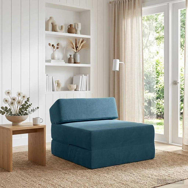 Vidaxl vouwbare bankbed blauw 60 x 70 x 41 cm stof
