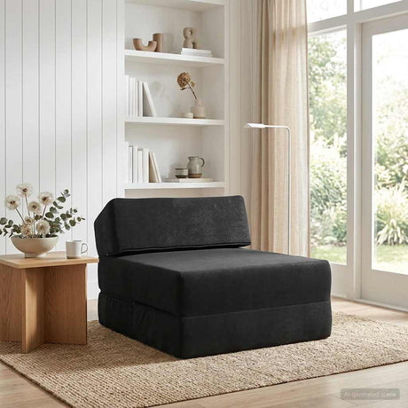 Vidaxl vouwbare bankbed zwart 60 x 70 x 41 cm stof