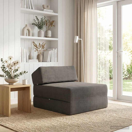 Vidaxl vouwbare bankbed donkergrijs 60 x 70 x 41 cm stof