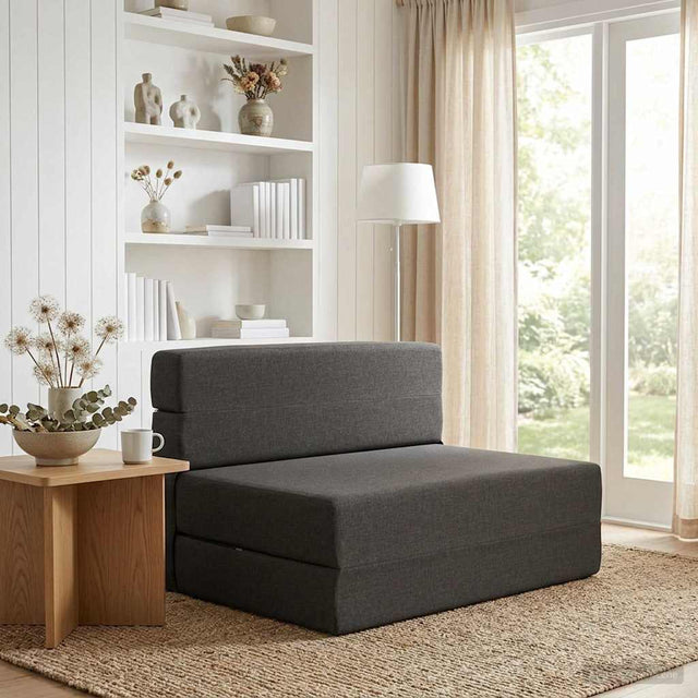 Vidaxl vouwbare bankbed donkergrijs 70 x 80 x 60 cm stof