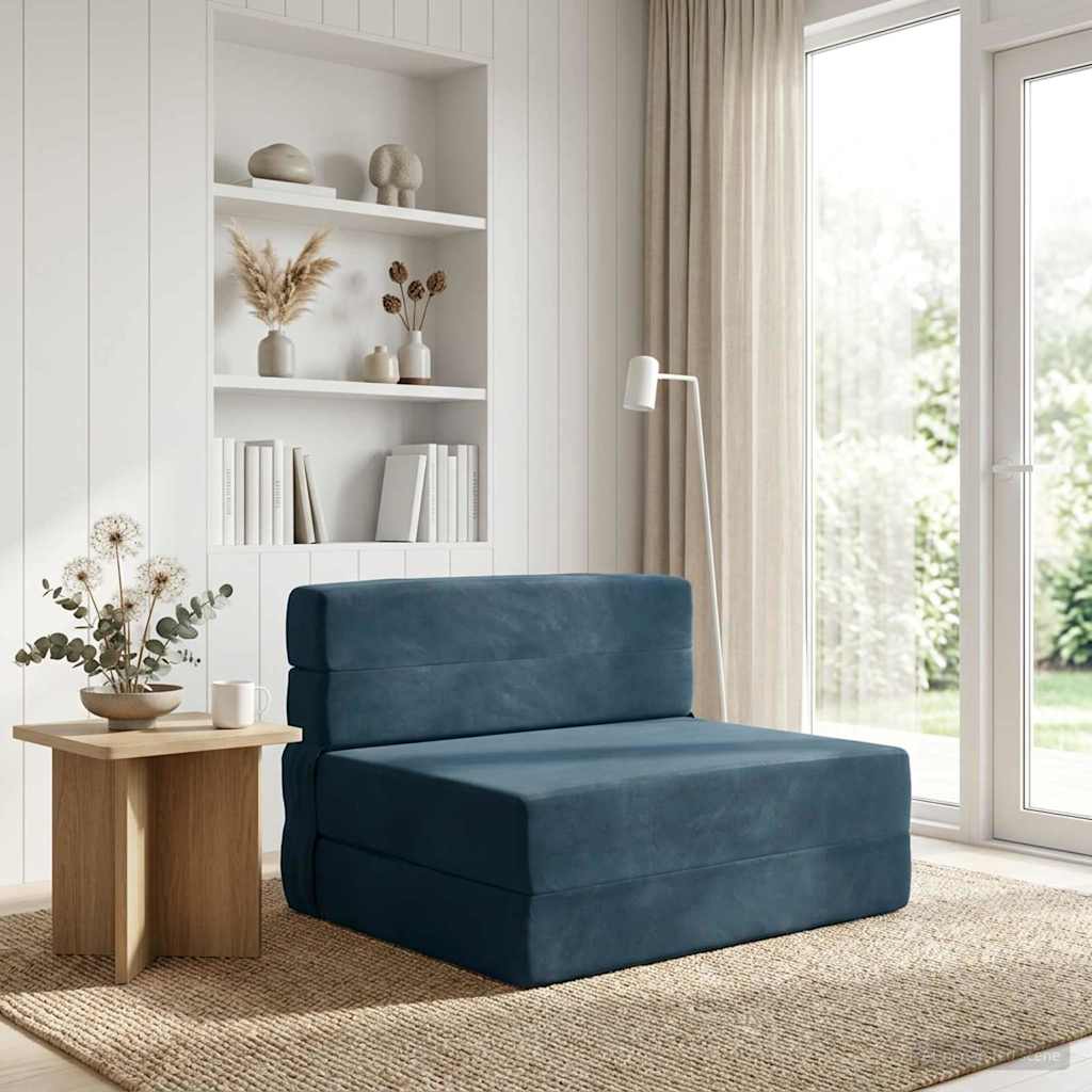 Vidaxl vouwbare bankbed blauw 70 x 80 x 60 cm stof