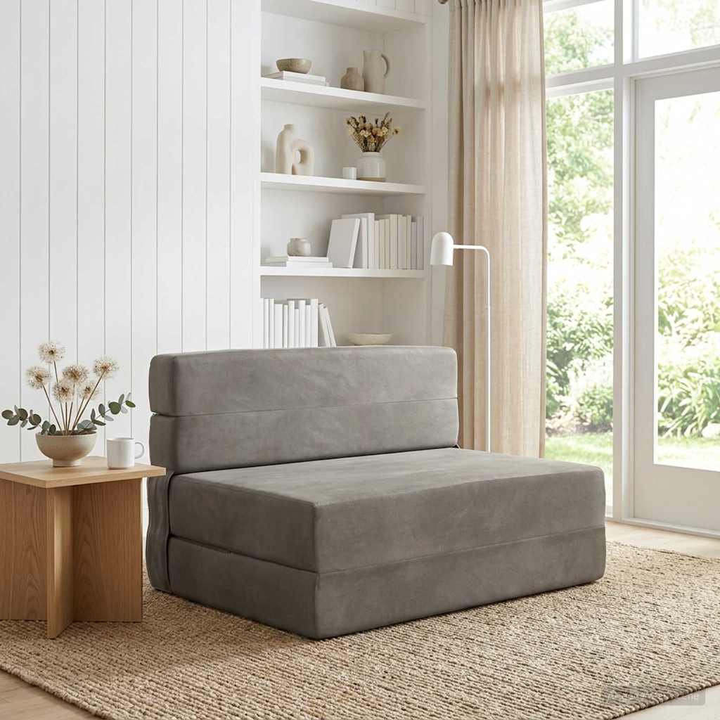 Vidaxl vouwbare bankbed lichtgrijs 70 x 80 x 60 cm stof