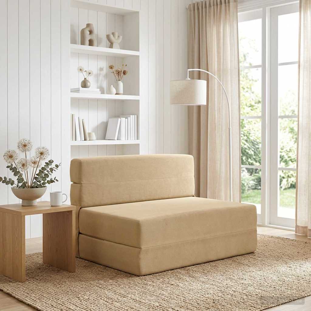 Vidaxl vouwbare bankbed groen grijs 70 x 80 x 60 cm stof