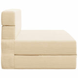 Vidaxl vouwbare bankbed crèmekleurig 100 x 80 x 60 cm stof