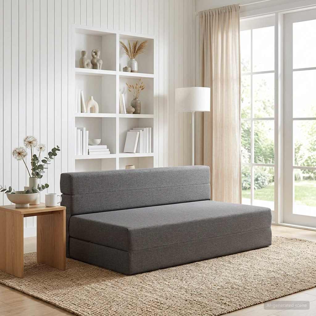 Vidaxl vouwbare bankbed lichtgrijs 152 x 86,5 x 60 cm stof