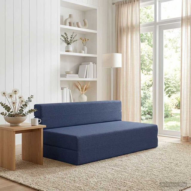 Vidaxl vouwbare bankbed blauw 152 x 86,5 x 60 cm stof