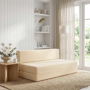 Vidaxl vouwbare bankbed crèmekleurig 152 x 86,5 x 60 cm stof