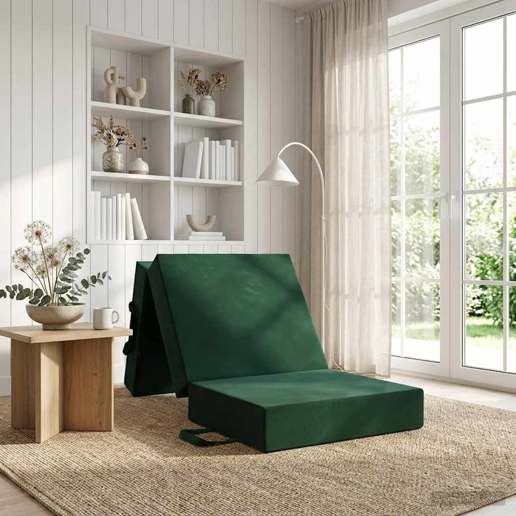 Vidaxl vouwbare bankbed 75 x 63 x 45 cm donkergroen