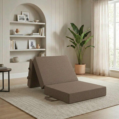 Vidaxl vouwbare bankbed 75 x 67 x 45 cm taupe