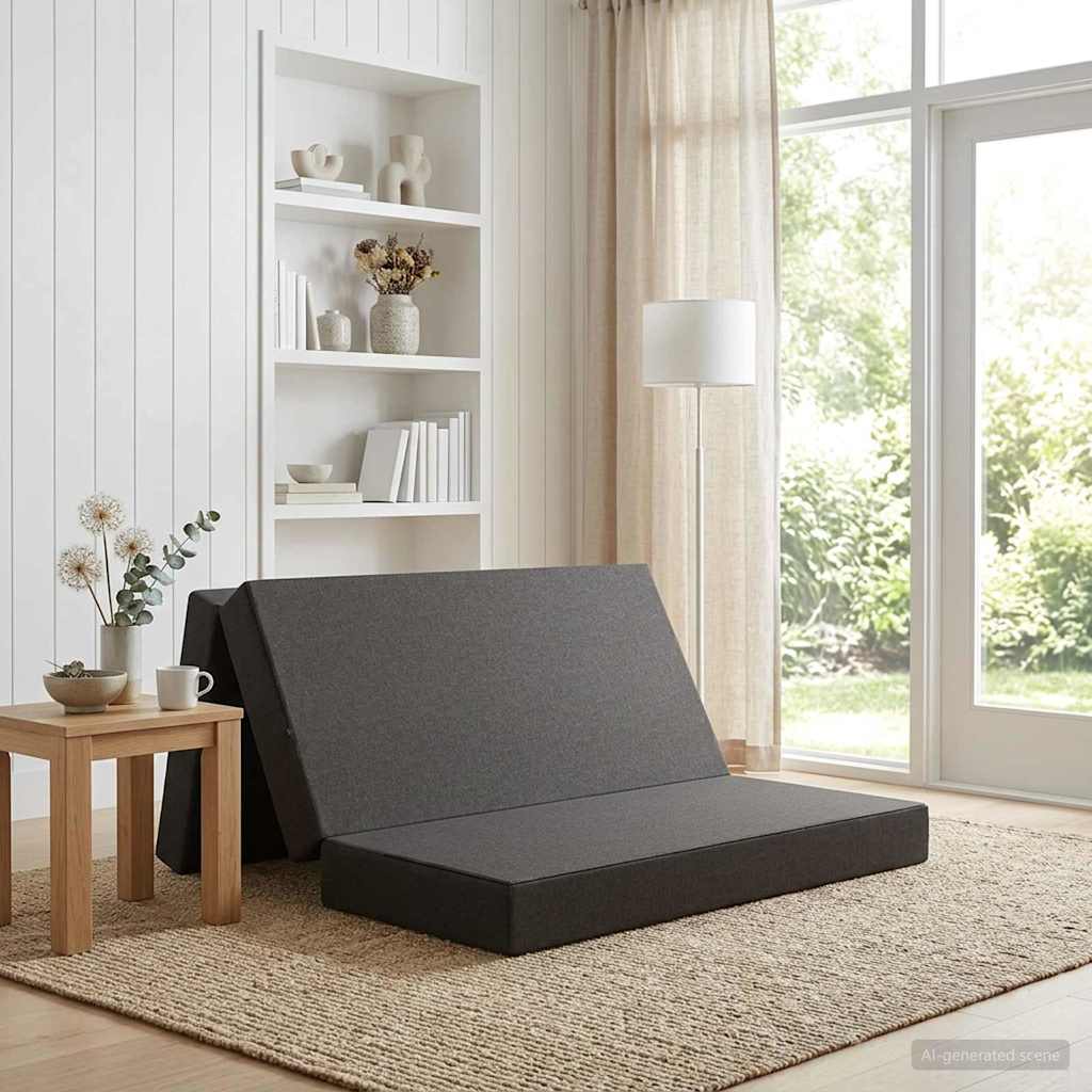 Vidaxl vouwbare bankbed 160 x 67 x 45 cm donkergrijs