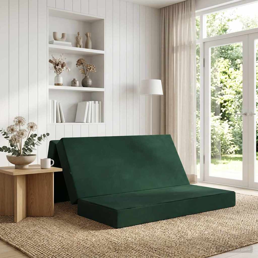 Vidaxl vouwbare bankbed 160 x 67 x 45 cm donkergroen