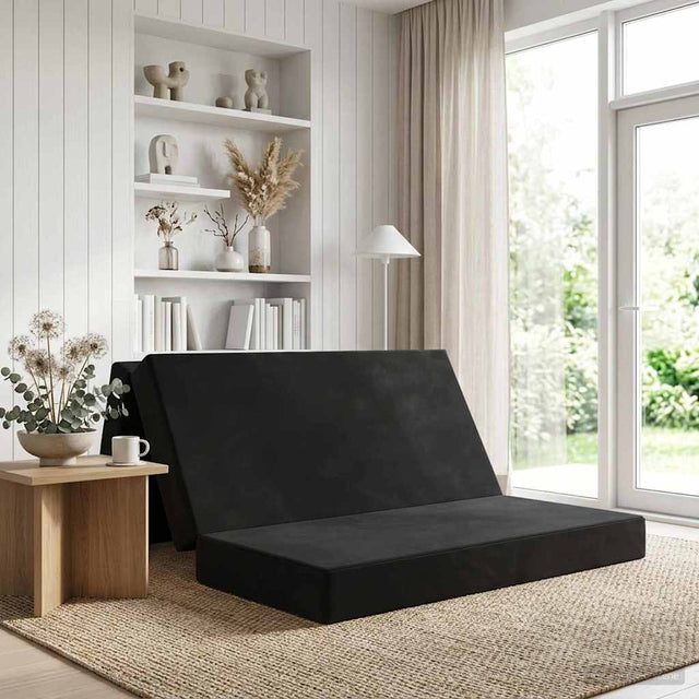 Vidaxl vouwbare bankbed 120 x 67 x 45 cm zwart