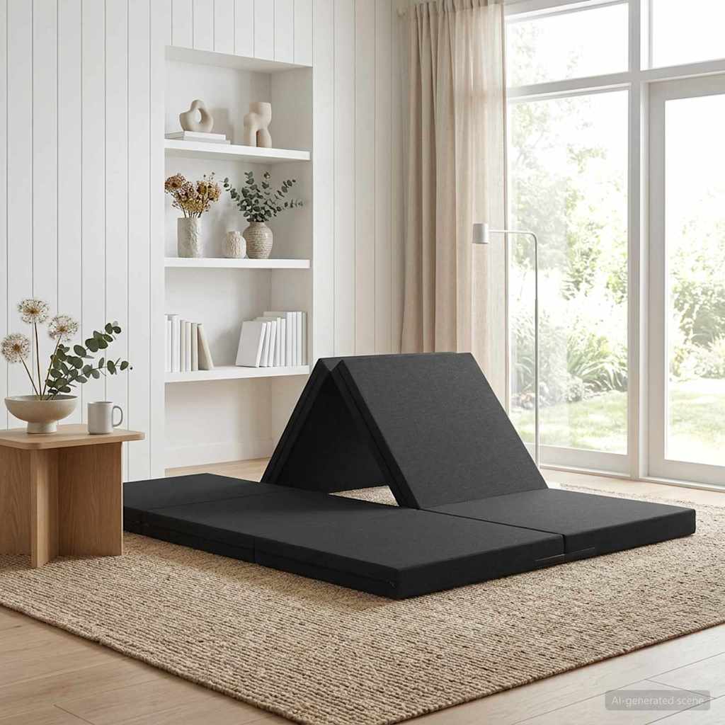 Vidaxl vouwbare bankbed 140 x 67 x 15 cm zwart