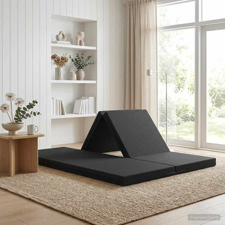 Vidaxl vouwbare bankbed 140 x 67 x 15 cm zwart