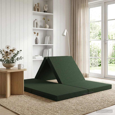 Vidaxl vouwbare bankbed 140 x 67 x 15 cm donkergroen