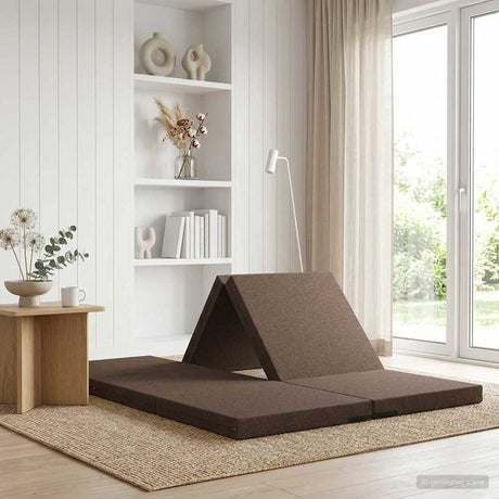 Vidaxl vouwbare bankbed 140 x 67 x 15 cm taupe