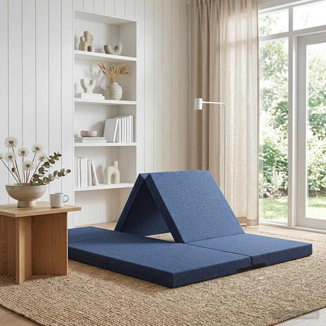 Vidaxl vouwbare bankbed 140 x 67 x 15 cm blauw