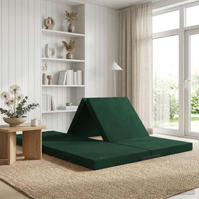 Vidaxl vouwbare bankbed 140 x 67 x 15 cm donkergroen