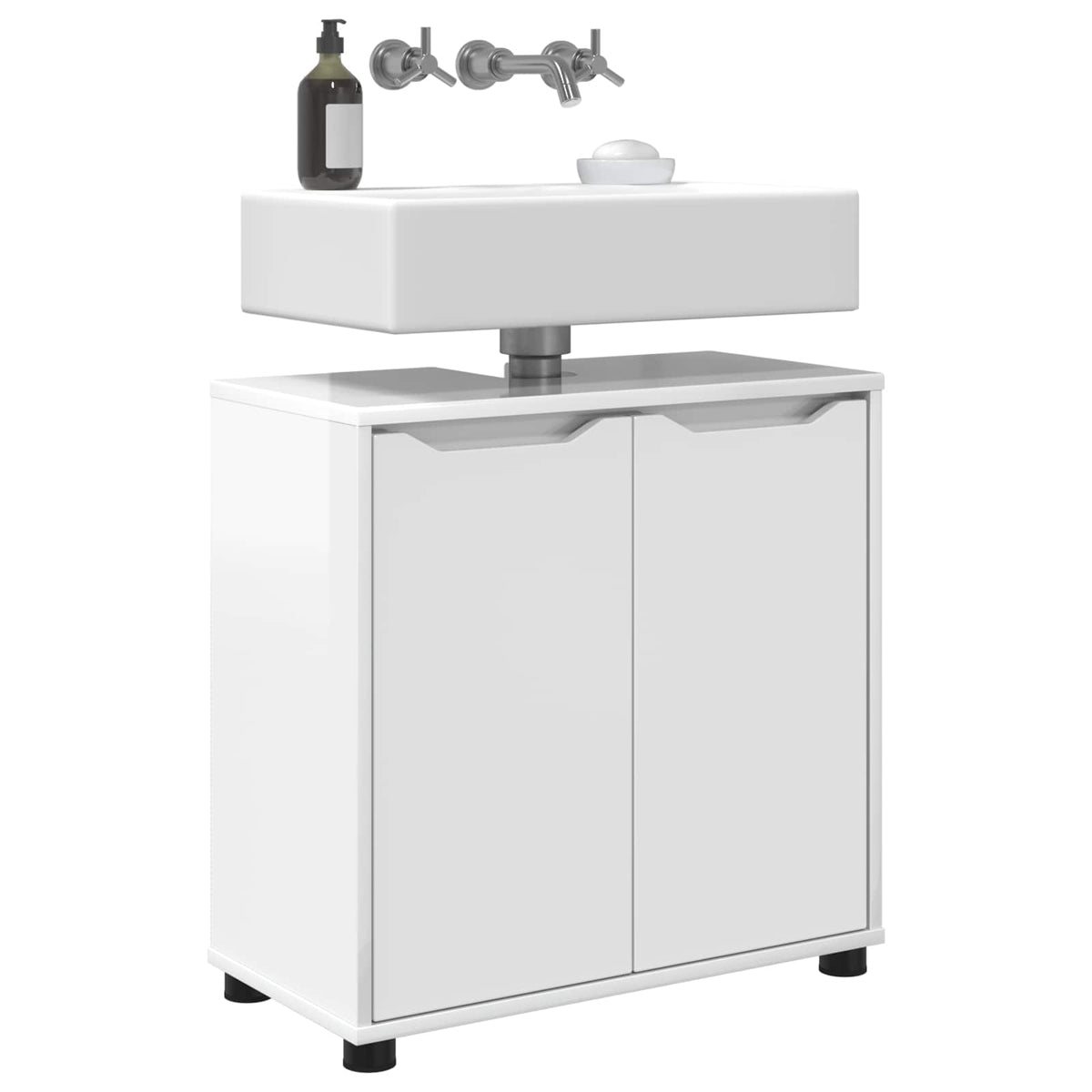Vidaxl badkamer wastafelkast hoogglans wit 60 x 30 x 60 cm