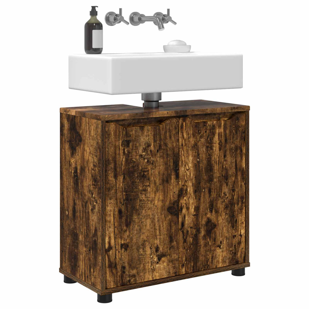 Vidaxl badkamer wastafelkast gerookt eiken 60 x 30 x 60 cm