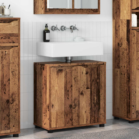 Vidaxl badkamer wastafelkast oud hout 60 x 30 x 60 cm bewerkt hout