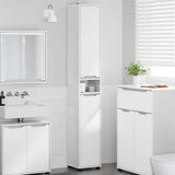 Vidaxl badkamer kast hoogglans wit 30,5 x 30 x 195 cm bewerkt hout