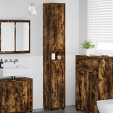 Vidaxl badkamer kast gerookt eiken 30,5 x 30 x 195 cm bewerkt hout