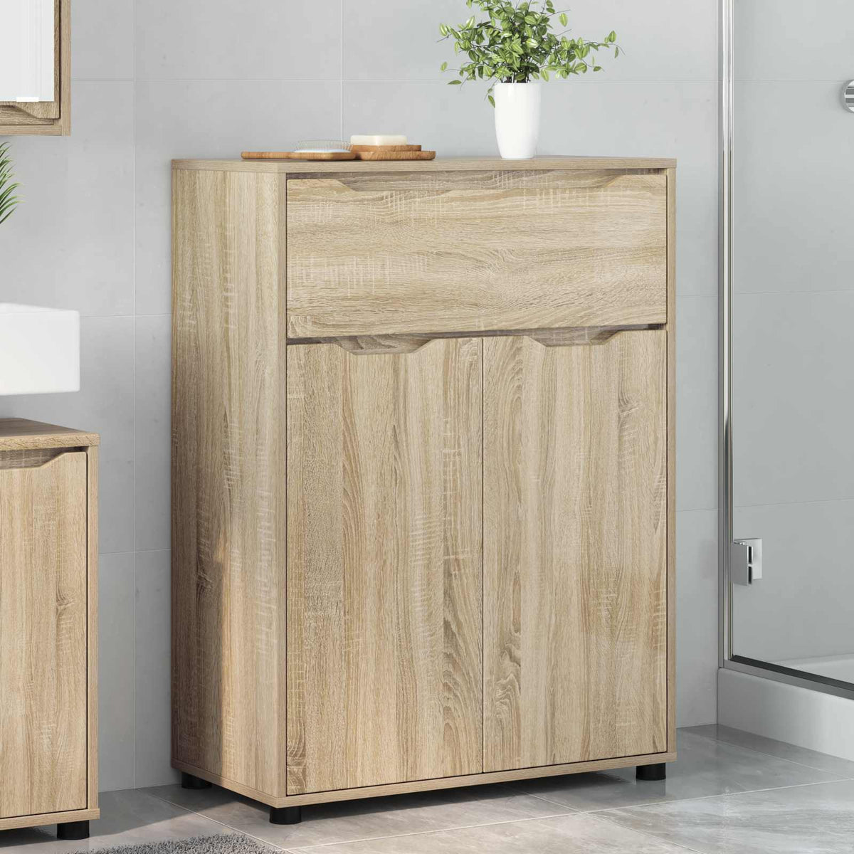 Vidaxl badkamer kast sonoma eiken 72,5 x 36,5 x 100 cm bewerkt hout