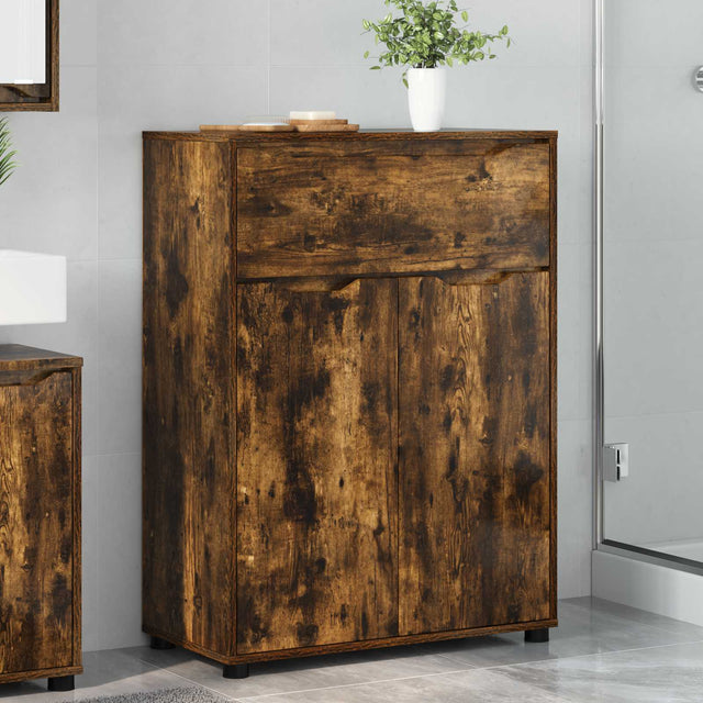 Vidaxl badkamer kast gerookt eiken 72,5 x 36,5 x 100 cm bewerkt hout