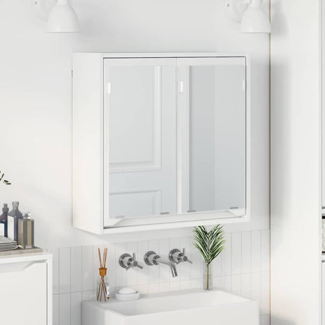 Vidaxl badkamer spiegelkast hoogglans wit 60 x 20 x 60 cm bewerkt hout