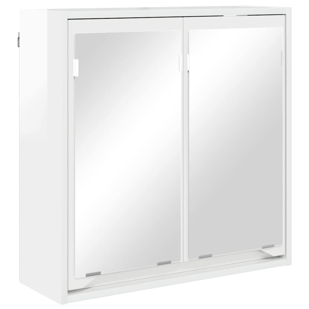 Vidaxl badkamer spiegelkast hoogglans wit 60 x 20 x 60 cm bewerkt hout