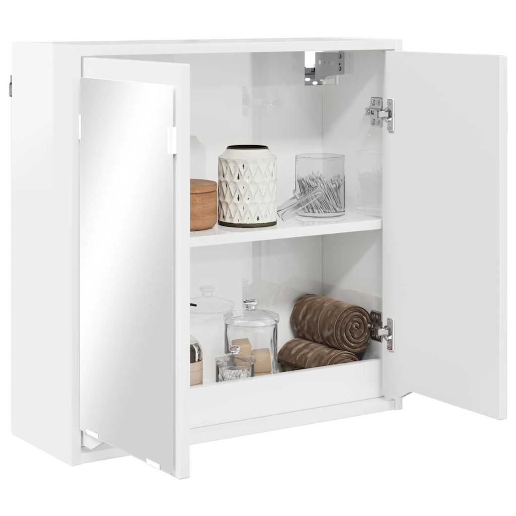 Vidaxl badkamer spiegelkast hoogglans wit 60 x 20 x 60 cm bewerkt hout