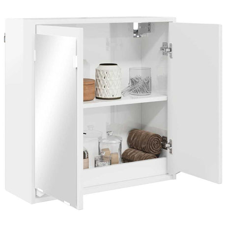 Vidaxl badkamer spiegelkast hoogglans wit 60 x 20 x 60 cm bewerkt hout