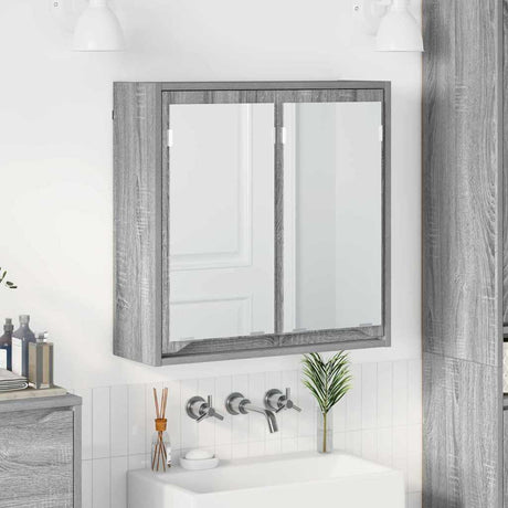 Vidaxl badkamer spiegelkast grijs sonoma 60 x 20 x 60 cm bewerkt hout