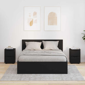Vidaxl nachtkastjes 2 st zwart 30,5 x 30 x 43 cm bewerkt hout