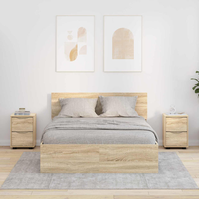 Vidaxl nachtkastjes 2 st sonoma eiken 30,5 x 30 x 43 cm bewerkt hout