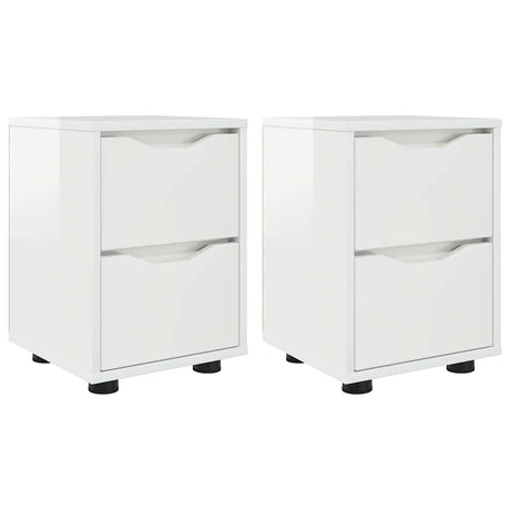 Vidaxl nachtkastjes 2 st hoogglans wit 30,5 x 30 x 43 cm bewerkt hout
