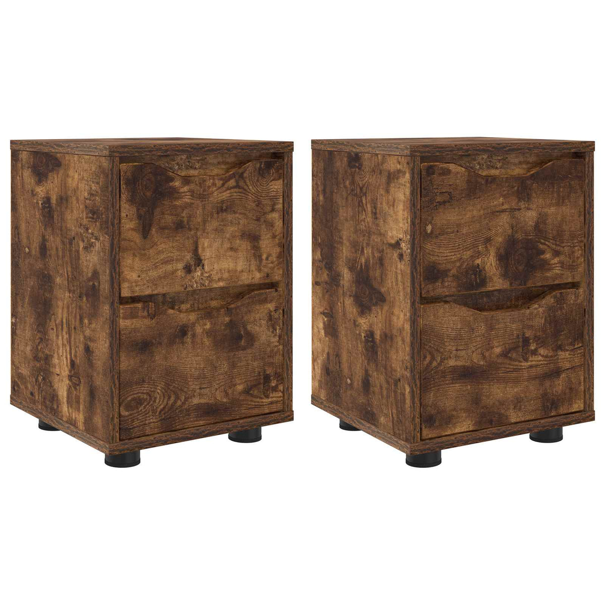 Vidaxl nachtkastjes 2 st gerookt eiken 30,5 x 30 x 43 cm bewerkt hout