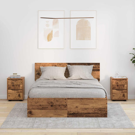 Vidaxl nachtkastjes 2 st oud hout 30,5 x 30 x 43 cm bewerkt hout