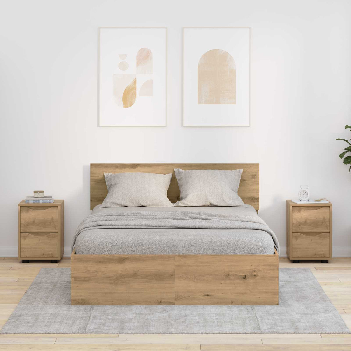 Vidaxl nachtkastjes 2 st artisan eiken 30,5 x 30 x 43 cm bewerkt hout