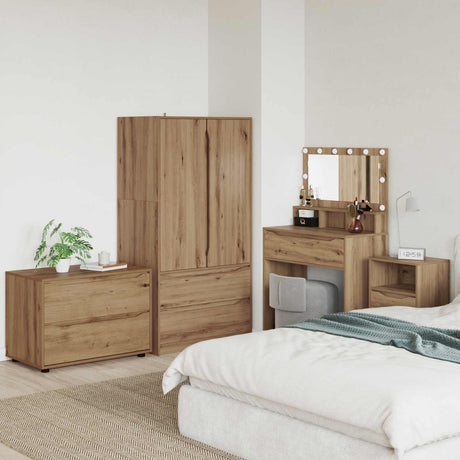 Vidaxl opbergkast 80 x 48 x 57 cm bewerkt hout artisan eiken