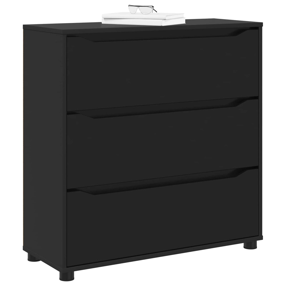 Vidaxl opbergkast 80 x 31 x 81 cm bewerkt hout zwart