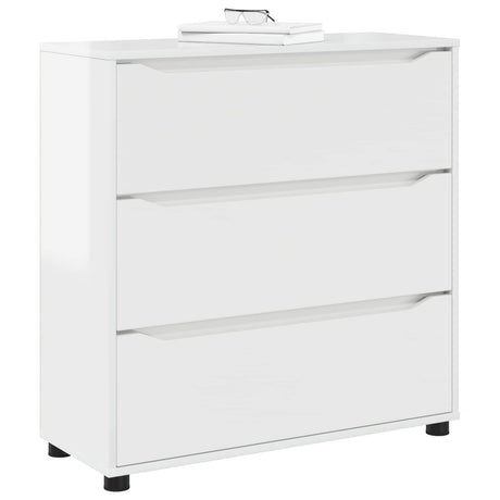 Vidaxl opbergkast 80 x 31 x 81 cm bewerkt hout hoogglans wit