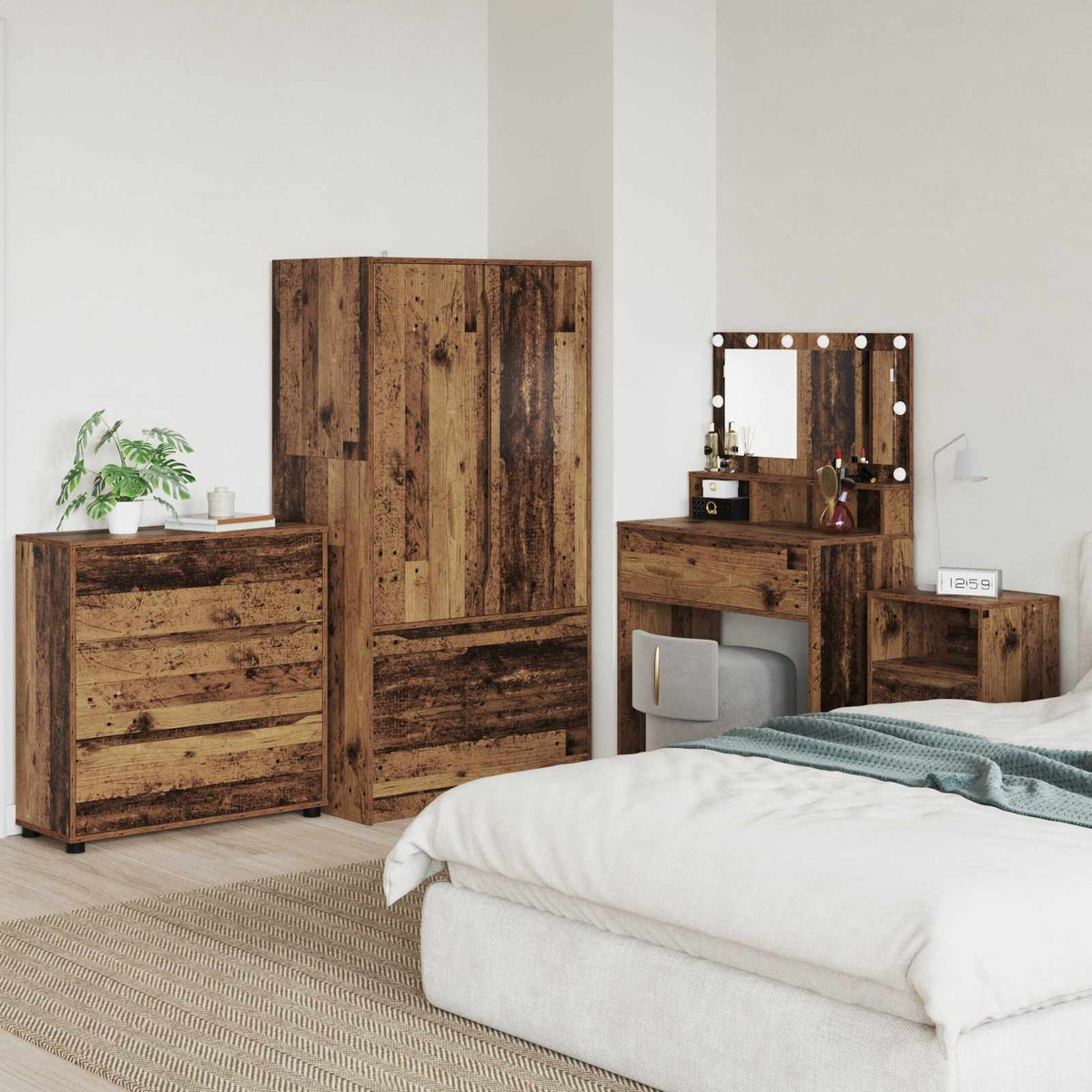 Vidaxl opbergkast 80 x 31 x 81 cm bewerkt hout oud hout