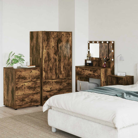 Vidaxl opbergkast 60 x 48 x 81 cm bewerkt hout gerookt eiken