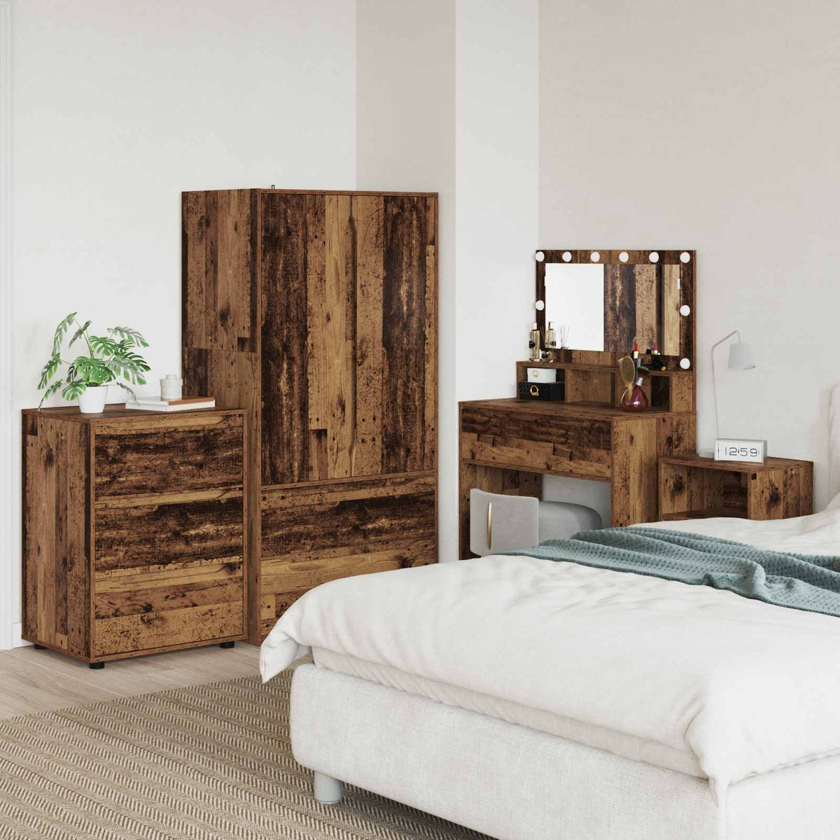 Vidaxl opbergkast 60 x 48 x 81 cm bewerkt hout oud hout
