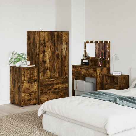Vidaxl opbergkast 40 x 48 x 81 cm bewerkt hout gerookt eiken