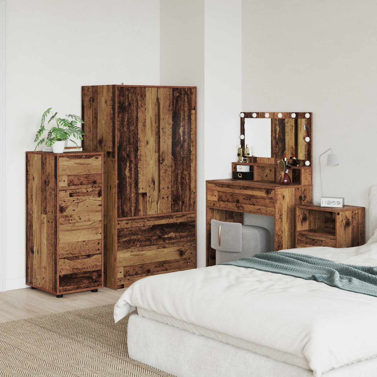 Vidaxl opbergkast 40 x 48 x 105 cm bewerkt hout oud hout